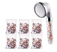 6Pcs Mineral Balls Negative Ion, Replacement Bio-Active Stone Shower Head Beads PH Balance Mineral Balls Tourmaline Balls Showerhead Filter for Hard Water Filtration Remove Chlorine Fluoride Impuritie