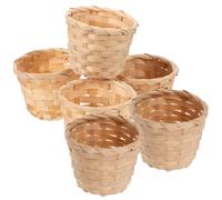 6pcs Mini Bamboo Woven Storage Basket for Small Items and Flowers