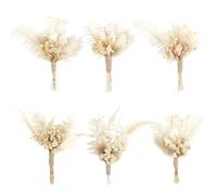 6PCS Mini Boho Dried Flower Bouquet Dried Flowers Small Bouquets Mini Natural Real Plants for Wedding Table Centerpieces Gift Box Cake Bottle Decor Home Vase Decorations DIY Craft (03)