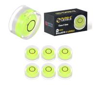 6pcs MINI Bullseye Level 15mm x 6mm| Small Circular Spirit Level | Precision Round Bubble Level Tools for Levelling Camera, Tripod, Phonograph Turntable, Picture Hanging & DIY
