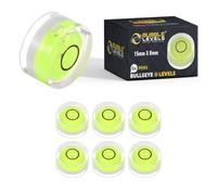 6pcs MINI Bullseye Level 15mm x 8mm| Small Circular Spirit Level | Precision Round Bubble Level Tools for Levelling Camera, Tripod, Phonograph Turntable, Picture Hanging & DIY