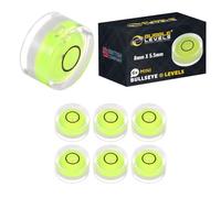 6pcs MINI Bullseye Level 8mm x 5.5mm| Small Circular Spirit Level | Precision Round Bubble Level Tools for Levelling Camera, Tripod, Phonograph Turntable, Picture Hanging & DIY