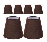 6pcs Mini Cloth Lamp Shade Clip on Coffee Fabric Fits E14