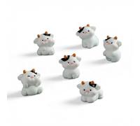 6pcs Mini Cow Figurines, Resin Tiny Animal Decor, Mini Animals Figures