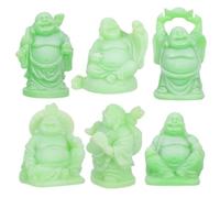 6pcs Mini Laughing Buddha Statue Feng Shui Decor Resin for Home Desk