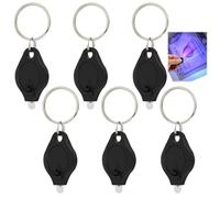 6PCS Mini LED Note Checker UV Torch, Portable Light Torch Keychain for Banknotes Verification, Pocket Keyring Light with Flashlight checker with UV Detector, Counterfeit Detection Money Checker