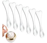 6Pcs Mini Metal Makeup Spatula Facial Massage Scoop Heart-shaped Skincare Spatula Silver Cream Dig Beauty Spoons Reusable Cosmetic Applicator