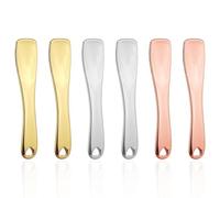 6pcs Mini Metal Makeup Spatula, Reusable Cosmetic Spoon with Storage Box Skincare Scoop Multifunctional Facial Applicator Beauty Tools for Eye Cream Lotion Mask(Gold, Silver, Pink)