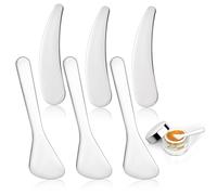 6PCS Mini Metal Makeup Spatulas Stainless Steel Skincare Spatula Reusable Cosmetic Spatula for Blending and Sampling Plant Masks, Skin Care Creams, Eye Cream, Essences (2 Styles)