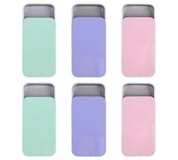 6pcs Mini Metal Tin Box Containers, 2.32x1.34x0.43in Small Slide Top Rectangular Case Mint Tins Empty Portable Storage Box with Lid for Candy Jewelry Crafts Lip Balm & Cosmetics (Pink, Green, Purple)