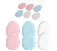 6Pcs Mini Powder Puff, Soft Finger Makeup Puff Mini Makeup Sponges with Small Case for Foundation, Makeup Setting, Concealer, Loose Powder, Blush, Dry and Wet Beauty Makeup Tools