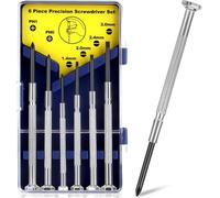 6Pcs Mini Precision Screwdriver Set - Small Flathead & Cross Head Screwdrivers - Ideal Glasses, Watches & Jewellery Repair - Compact Pocket-Sized Small Screwdriver Set