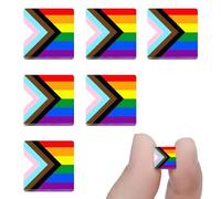 6Pcs Mini Progress Pride Pins, Small LGBT Rainbow Badges Lapel Pins Decoration for Men Women Clothes Bags Hats