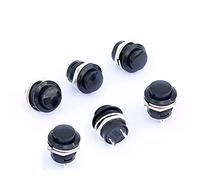 6Pcs Mini Push Button Switch - 16mm Momentary SPST (NO) 2-Pin - 6A/125V 3A/250V - Black