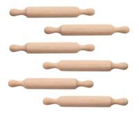 6PCS Mini Rolling Pin, Rolling Pin with Thickness Rings, Wooden Rolling Pins for Baking, Pizza Roller, Smooth Clay Rolling Pins Set for Kids Play Dough, DIY Crafts, Kitchen Baking Cookie Pastry Easter