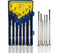 6Pcs Mini Screwdriver Set, Eyeglass Repair Screwdriver, Precision Repair Tool Kit with 6 Different Size Flathead and Philips Screwdrivers, Ideal for Watch, Jewelers