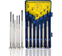 6Pcs Mini Screwdriver Set, Eyeglass Repair Screwdriver, Precision Repair Tool Kit with 6 Different Size Flathead and Screwdrivers, Ideal for Watch, Jewelers