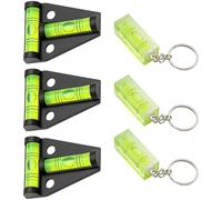 6PCS Mini Spirit Level, Small Spirit Level Mini, Caravan Level with 3 T-Type and 3 Rectangle Bubble Levels, Compact Leveling Tool for RV, Camping, DIY, Furniture, Boats, Factory Machinery