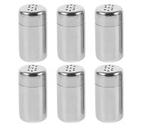 6pcs Mini Stainless Steel Pepper Shaker for Spices and Pepper, Silver