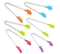 6pcs Mini Sugar Tongs Stainless Steel Silicone Kitchen Clips