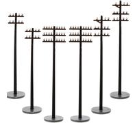 6pcs Mini Telegraph Poles for Micro Landscape Lovers 1: 42 Abs Black