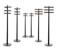 6pcs Mini Telegraph Poles Model for Micro Landscape DIY Scenery Decor