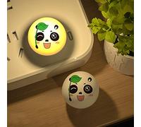 6Pcs Mini USB Plug Lamp, Creative Cartoon Cute Panda LED Night Light Eye Protection Energy-Saving Bedside Bedroom Lamp ,Mini Book Lights White/Warm Light Small Round (A, Warm Light)