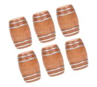 6pcs Mini Wooden Beer Barrels Dollhouse Wine Barrel Model for Miniature Bar Kitchen Accessories for Detailed Scenes and Display