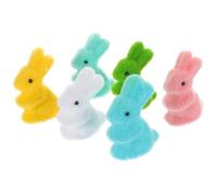 6pcs Miniature Bunny Foam Figurine for Easter Party Table Decoration