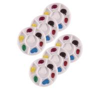 6pcs Miniature Color Palette Models White ABS for Dollhouse Decor | Desktop Ornament Set, Mini Accessory for Pretend Play, Chic Styling, Sturdy Form, Art Interest
