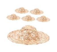 6PCS Miniature Straw Hats Handwoven Tiny Doll Hats for Crafts Lightweight Secure Fit for DIY Decor and Party Decorations for Teddies and Dollhouses