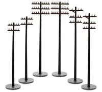 6pcs Miniature Telegraph Poles Model for Sand Table DIY Scenery 1: 42 | Abs Black Build, Stable and Sturdy Finish, Hard Smooth Surface, for Micro Landscape Lovers