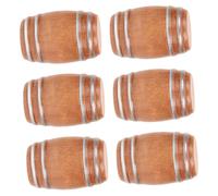 6pcs Miniature Wooden Beer Barrels Vintage Collectible Models for Micro Landscape Decor Retro Charm for Miniature Bar Scenes Authentic Beer Barrel Design for Home Display