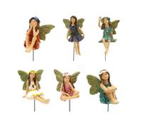6Pcs Miniatures Fairy Statue - FairyGarden Accessories, Garden Figurine Fairies Decor, Lovely Vintage Resin Fairy Pixies Statue, Gardenstake Plants Figure, For Garden Yard House Plant Decoration