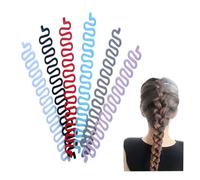 6PCS Mix Colors Hair Braiding Tool Women Hair Styling Clip French Hair Twist Braid Hair Knitting Tool Sticky DIY Fishbone Hairstyle Magic Twist Bun Maker Hair Accessories