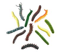 6pcs Mixed Simulated Crawling Worm Caterpillar Insect Educational Trick Random Color