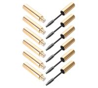 6pcs Ml Golden Refillable Mascara Tube with Applicator Wand for Travel | Plastic, Lightweight and Crack Resistant, Reusable Design, Daily Commutes and Vacations, Eyelash Extension Adhesives