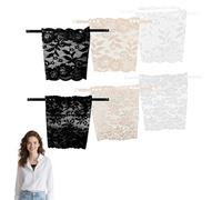6PCS Modesty Panels for Low Cut Tops,Cleavage Cover up for Dresses,Lace Cami Top,Mixed Color Inserts Lace Modesty Panel Vest for Women's Privacy,Lac e Insert for Low Cut Dress