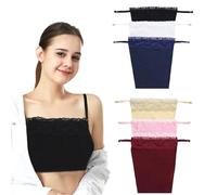 6PCS Modesty Panels for Low Cut Tops,Women's Lace Clip-on Imitation Camisole Bra Insert Overlay Modesty Panel Vest,Lace Anti Peep Anti-Exposure Mock Camisole Invisible Bra Vest for Low-Cut Tops,Dress