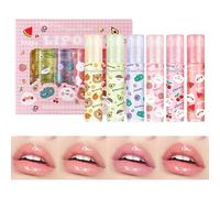 6Pcs Moisturizing Lip Oil For Women Hydrating And Smooth Oil For Daily Use Balm Plumping Gloss Transparent Lip Gloss