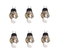 6pcs Momentary Push Reset Switch Mini Push Button Switch Normally Closed NC Momentary Push Button, White Industrial Control