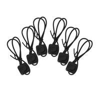 6pcs Momentary Switch with Adhesive Backing Prewired Single Key | Dustproof Casing, Self-reset Mechanism, Black Plastic Surface Mount, for Industrial Control Panels and DIY Setups