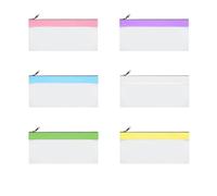 6Pcs Money Bags with Zipper,19.3x9.3cm,Clear Cashs Envelopes Coin Purse,Money Envelopes for Cash Saving,Money Wallet for Coin,Organizer Tool for Cash Check Receipt Small Items Stoage