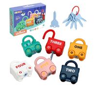 6PCS Montessori Locks & Keys Train Set for Toddlers - Car Padlock Matching, Counting & English Learning Toy, Preschool Educational Gift for Boys & Girls Age 2-4