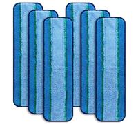 6pcs Mop Pads Replacement, Microfiber Cleaning Pad Refill Washable Reusable Mop Floor Cleaner Accessory, Hardwood and Multi-Surface (Blue)