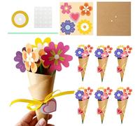 6pcs Mothers Day Card Crafts Kit,Flower Bouquet Craft Kit,DIY Flower Paper Craft,Pa/per Flow/ers Making Kit,Mother'S Day Thankful Gift,Pap/er Flo/wer Make Your Own Flo/wer Bouquet,DIY Flo/wer Bou/quet