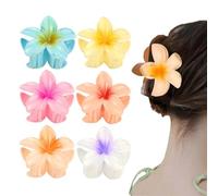 6pcs Multi-color Flower Hair Clips,3.14 inches Hawaiian Flower Claw Clips for Women Thin Thick Curly Hair,Strong Non-slip,Beach Vacation hair accessories for Women Girls