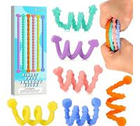 6Pcs Multi-Color Sensory Sticks - Bendable Quiet Silicone Fidget Toys For Autism Anxiety Relief For Kids Quiet Fidget Toys For Adults Kids Aged 3+ Classroom Travel