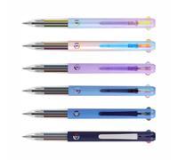 6Pcs Multi Colour Pen, 3 In 1 Pens Multicolour 18 Colors Retractable Ballpoint Stationery and Office Supplies for Kids' Drawing DIY Sketching Office School