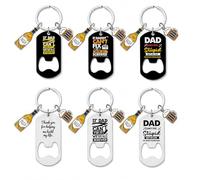 6PCS Multi Function Bottle Opener Keychain Strong Metal Construction Accessories Funny Fathers Day Dad Metal Bottle Opener Keyring